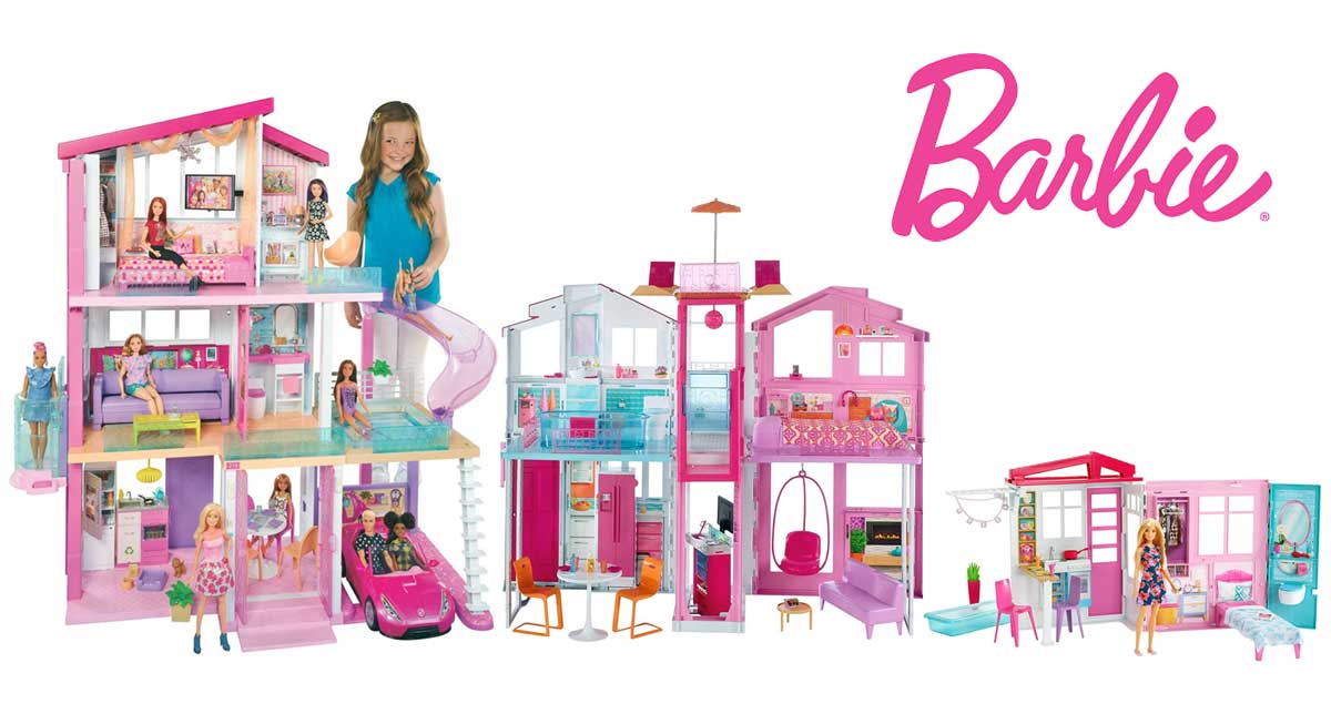 Barbie Casa di Malibu, Playset Richiudibile su Due Piani con Accessori,  Giocattolo per Bambini 3+